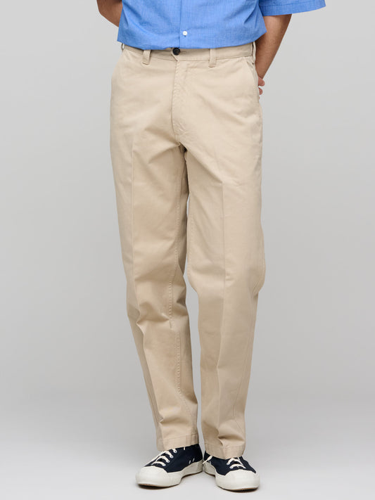 Textured Cotton Flat Front Chino, Sand