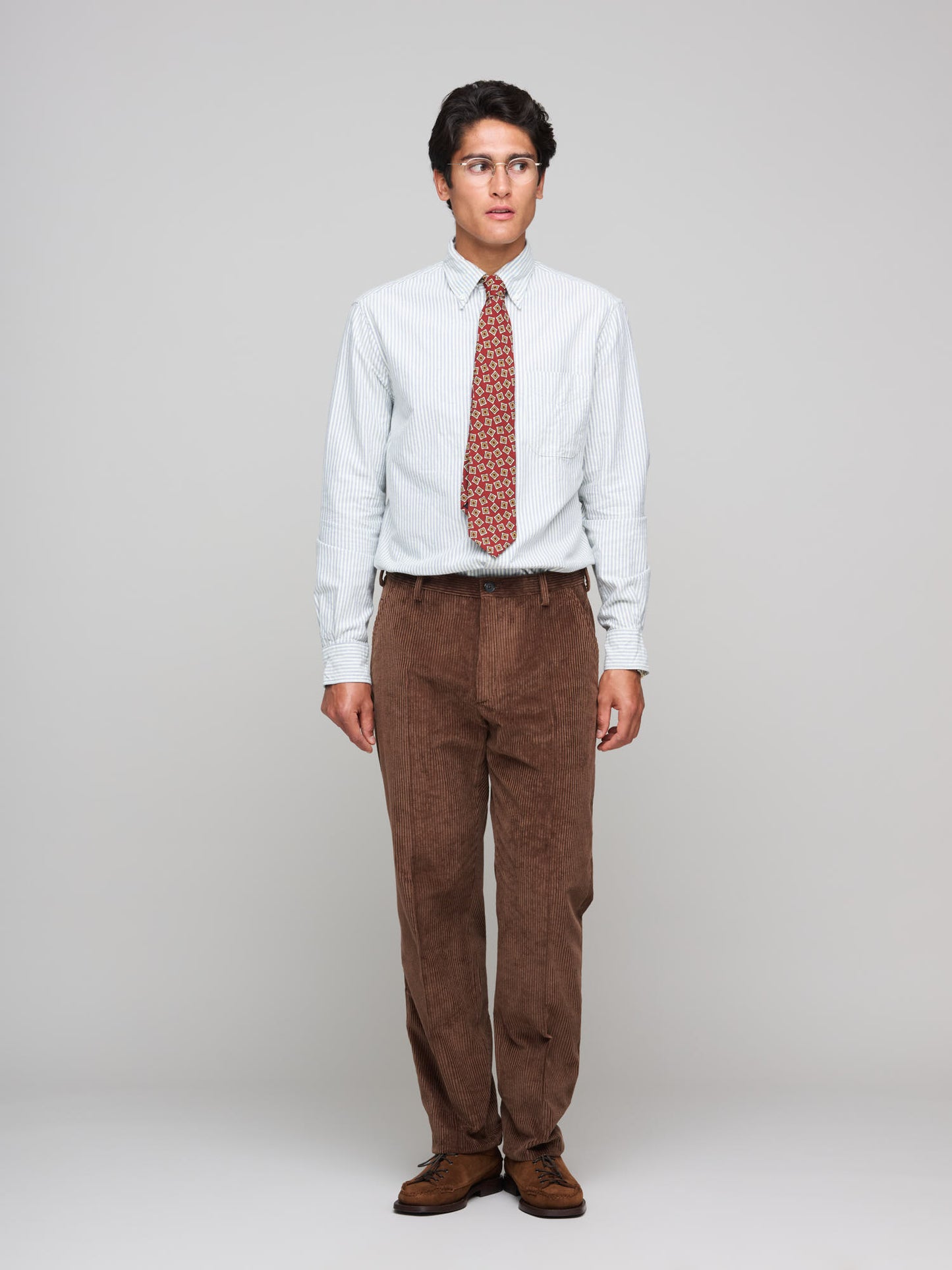 Wale Corduroy Model 8 Trousers, Dark Walnut