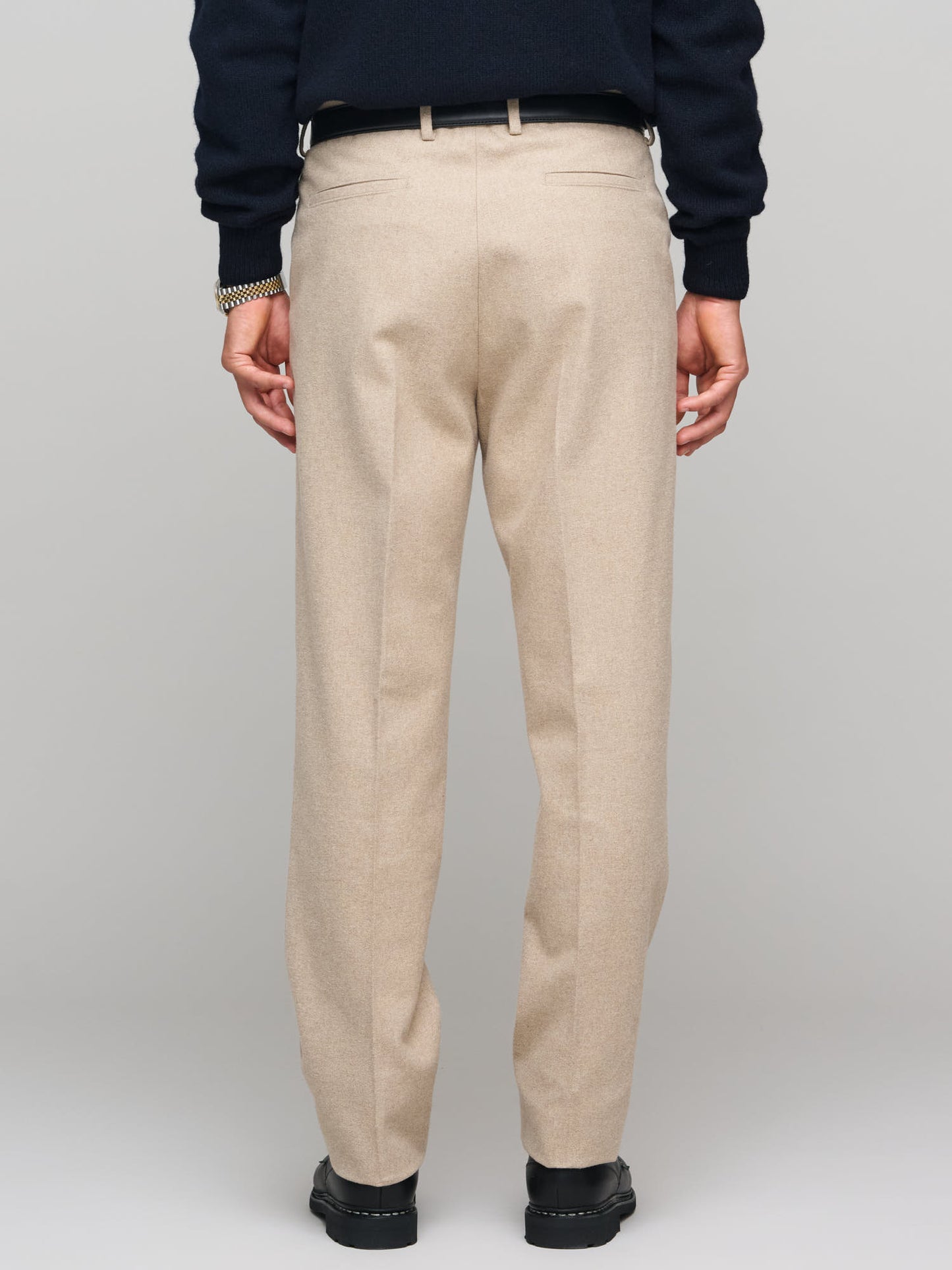 Brushed Cotton Twill Trouser, Ecru