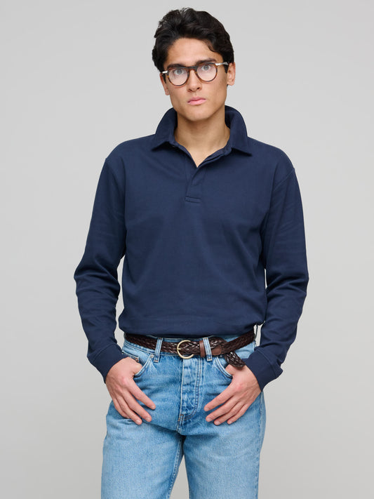 Heavyweight Rugby Polo Shirt, Navy