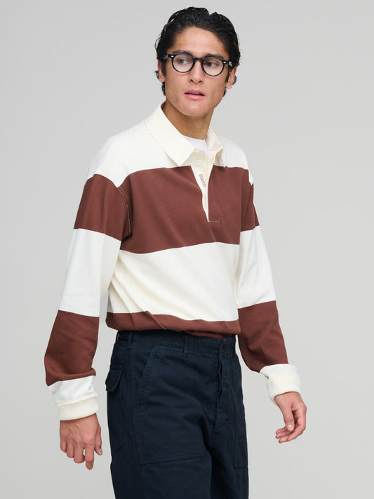 Block Stripe Heavy Rugger, Mahogany Brown