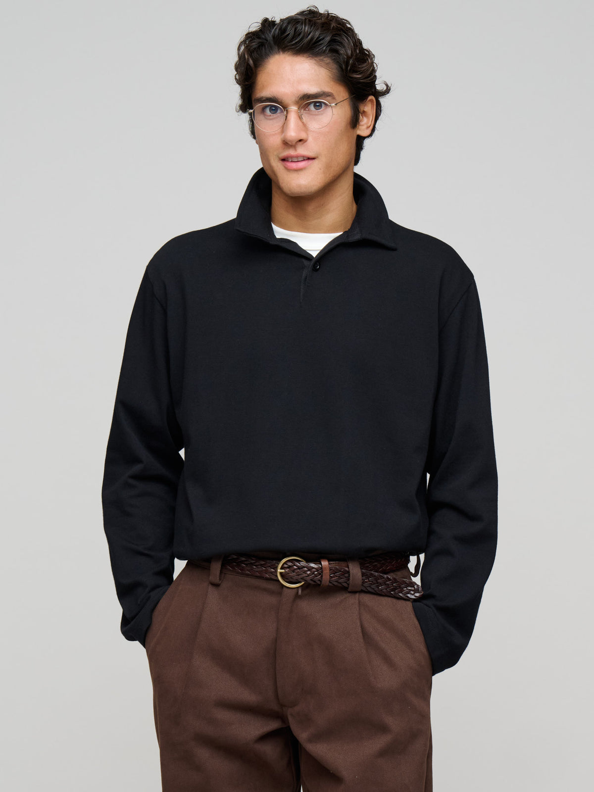 Rugby Shirt Organic Jersey, Black