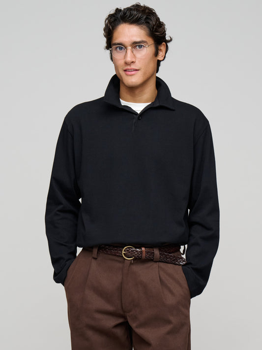 Rugby Shirt Organic Jersey, Black