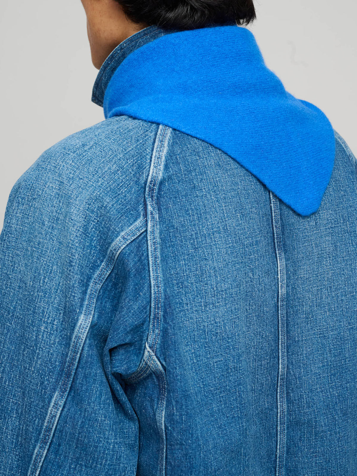 Lambswool Triangle Neck Scarf, Speedwell Blue