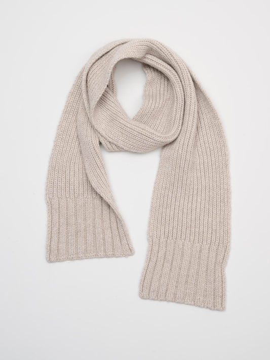 Ribbed Cashmere Chain Scarf, Natural