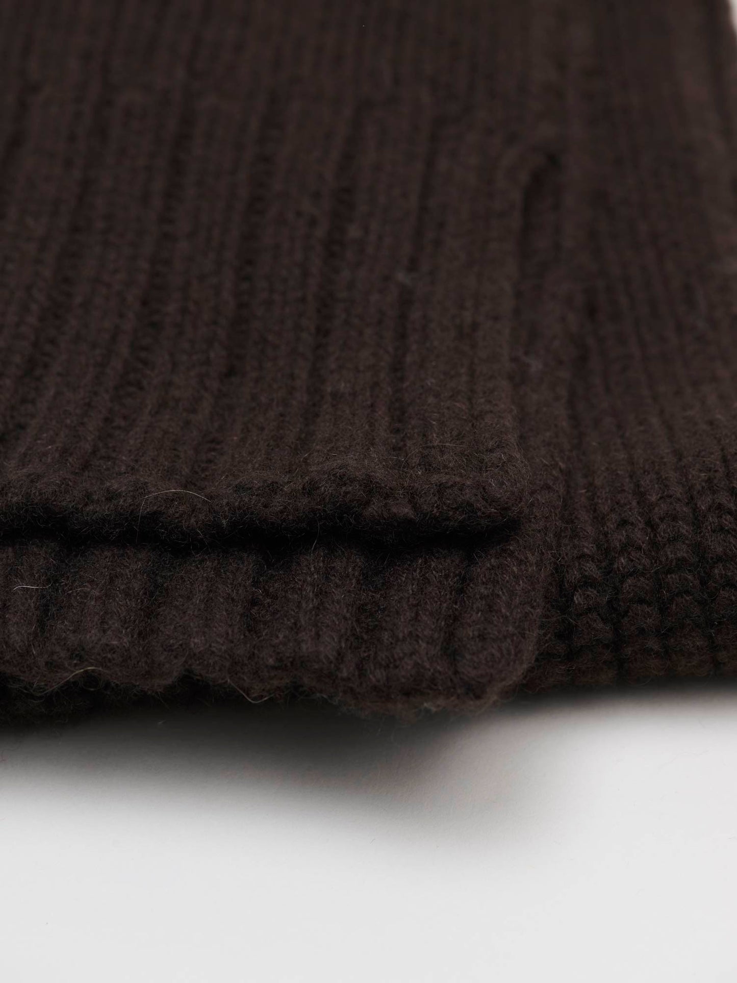 Ribbed Cashmere Chain Scarf, Dark Brown