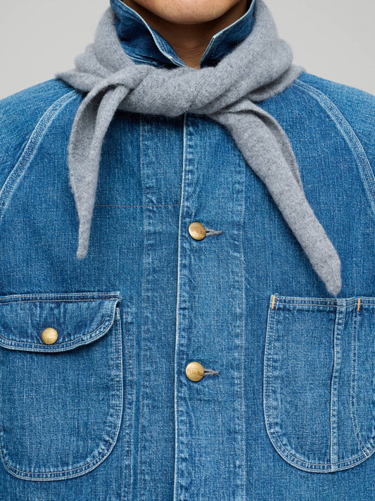 Lambswool Triangle Neck Scarf, Grey Mix