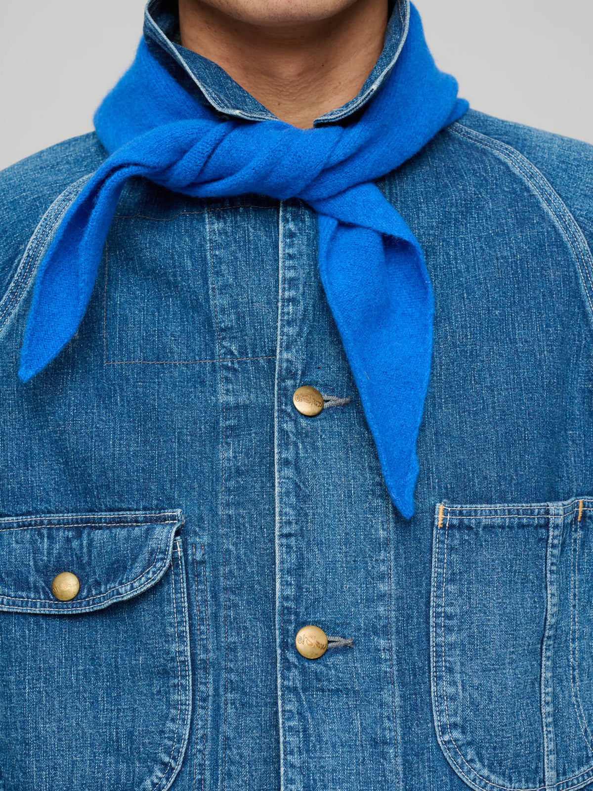 Lambswool Triangle Neck Scarf, Speedwell Blue