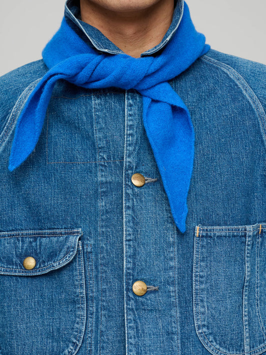 Lambswool Triangle Neck Scarf, Speedwell Blue
