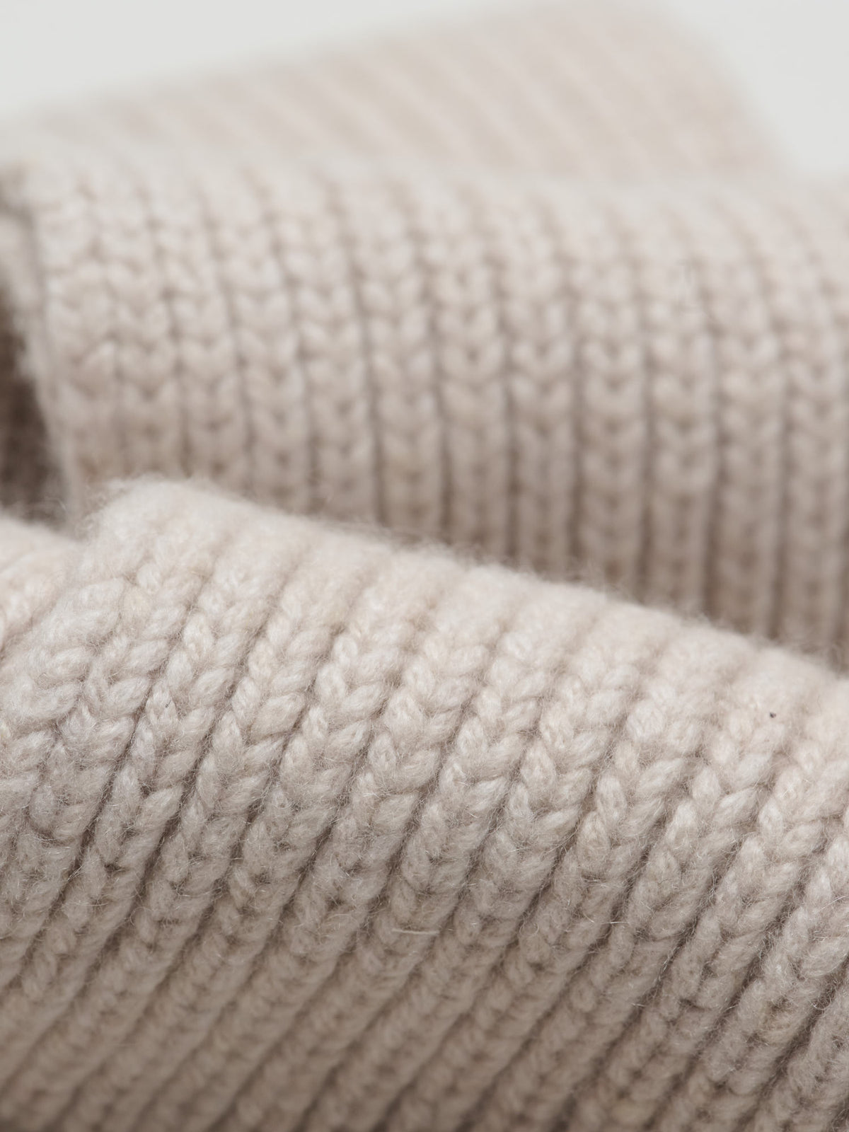 Narrow Ribbed Chain Scarf Cashmere, Natural