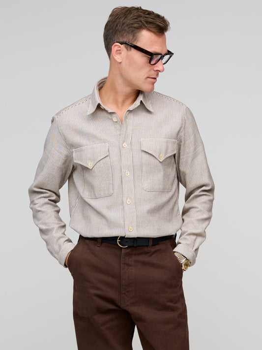 American Western Shirt, Brown Stripe