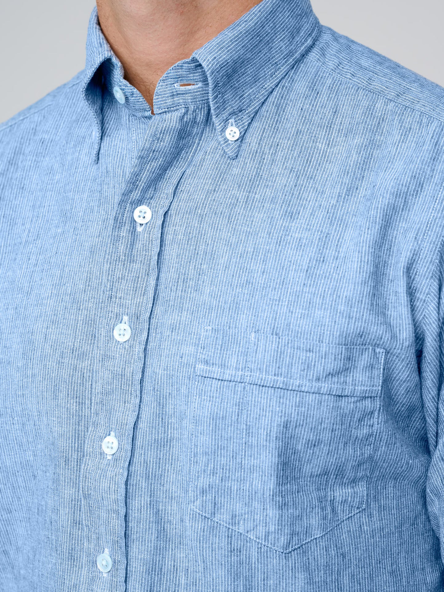 Woven striped Denim BD shirt, Blue