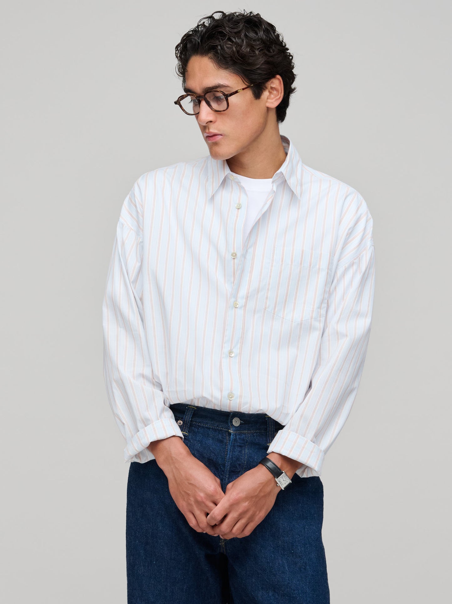 Stable Shirt, Blue, Red Stripe