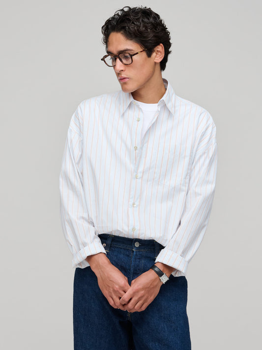 Stable Shirt, Blue, Red Stripe