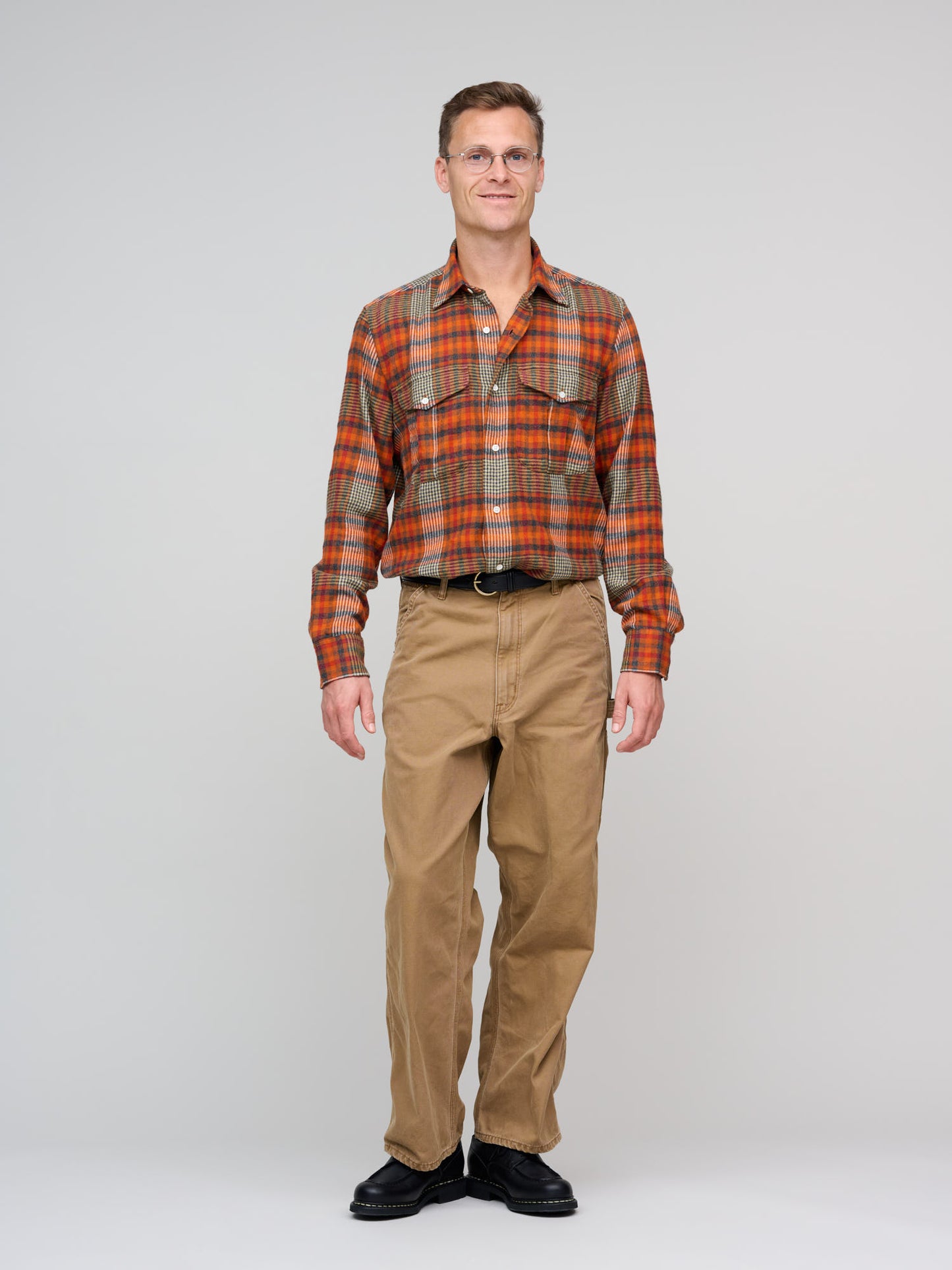 Camicia Glenn Checked Flannel, Pumpkin