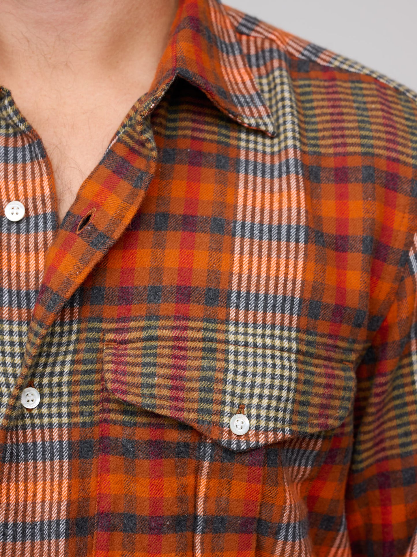 Camicia Glenn Checked Flannel, Pumpkin