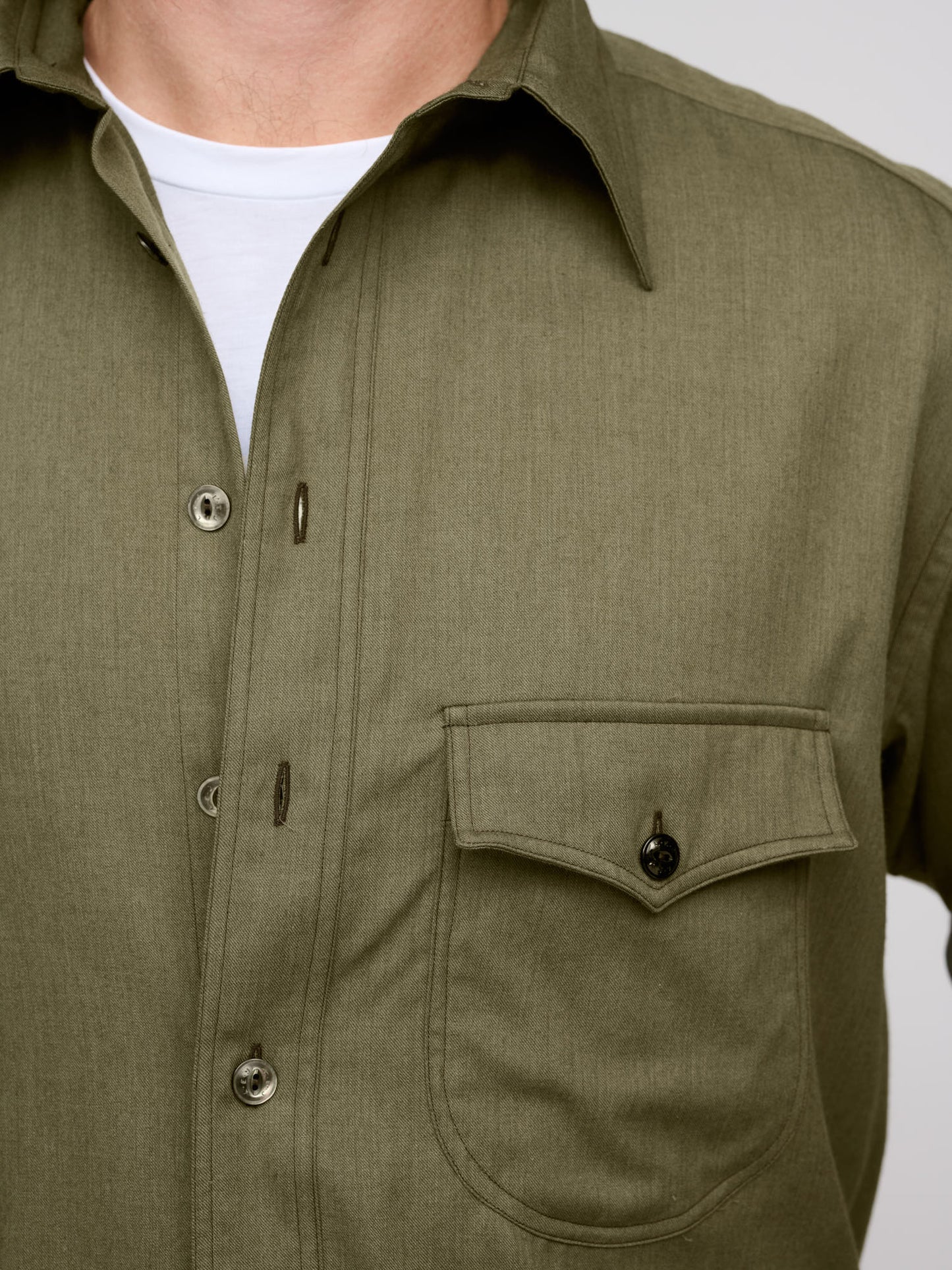 Come Up To The Studio Shirt Fine Twill, Olive Green