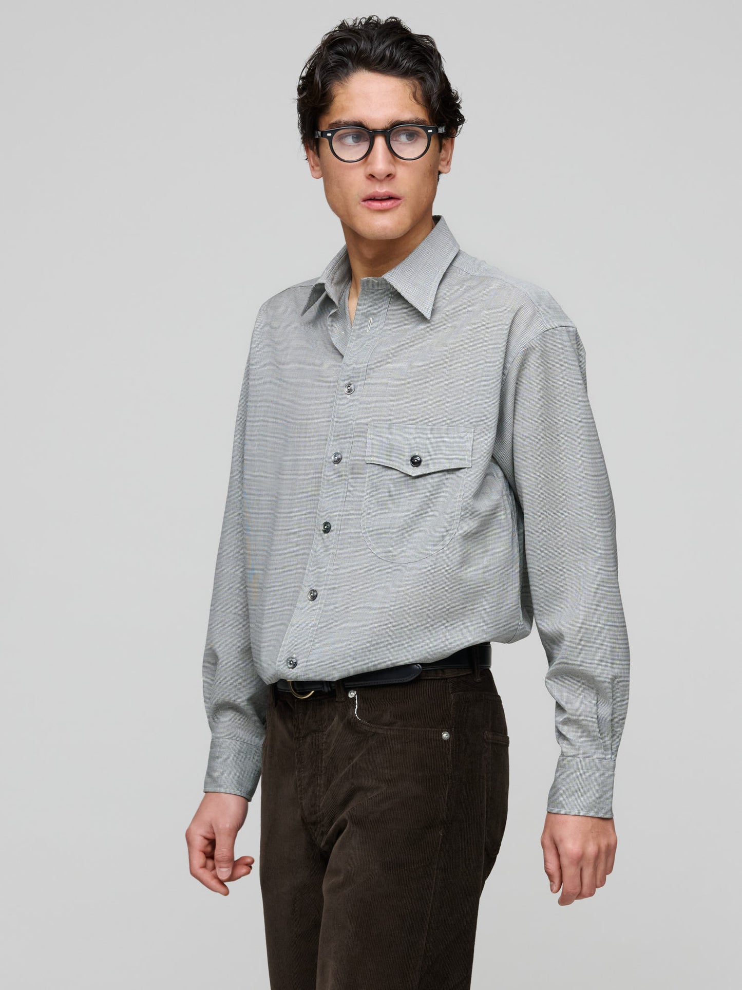 Cutts Shirt, Black/White Poppy