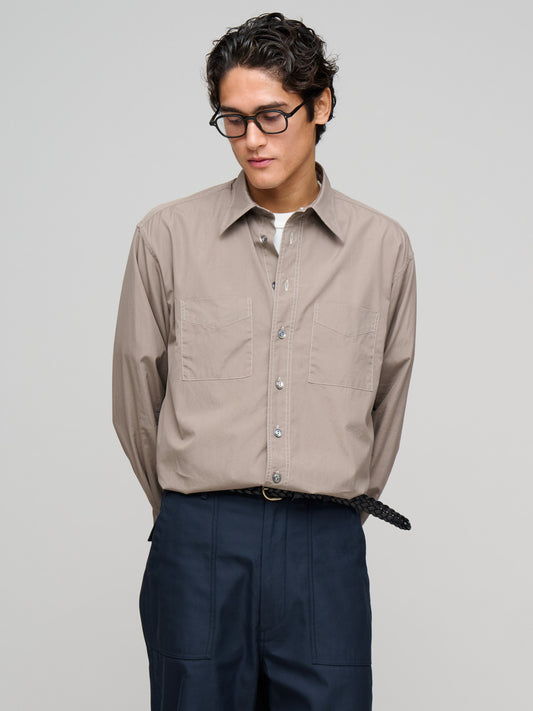 Utility Poplin Shirt, Clay