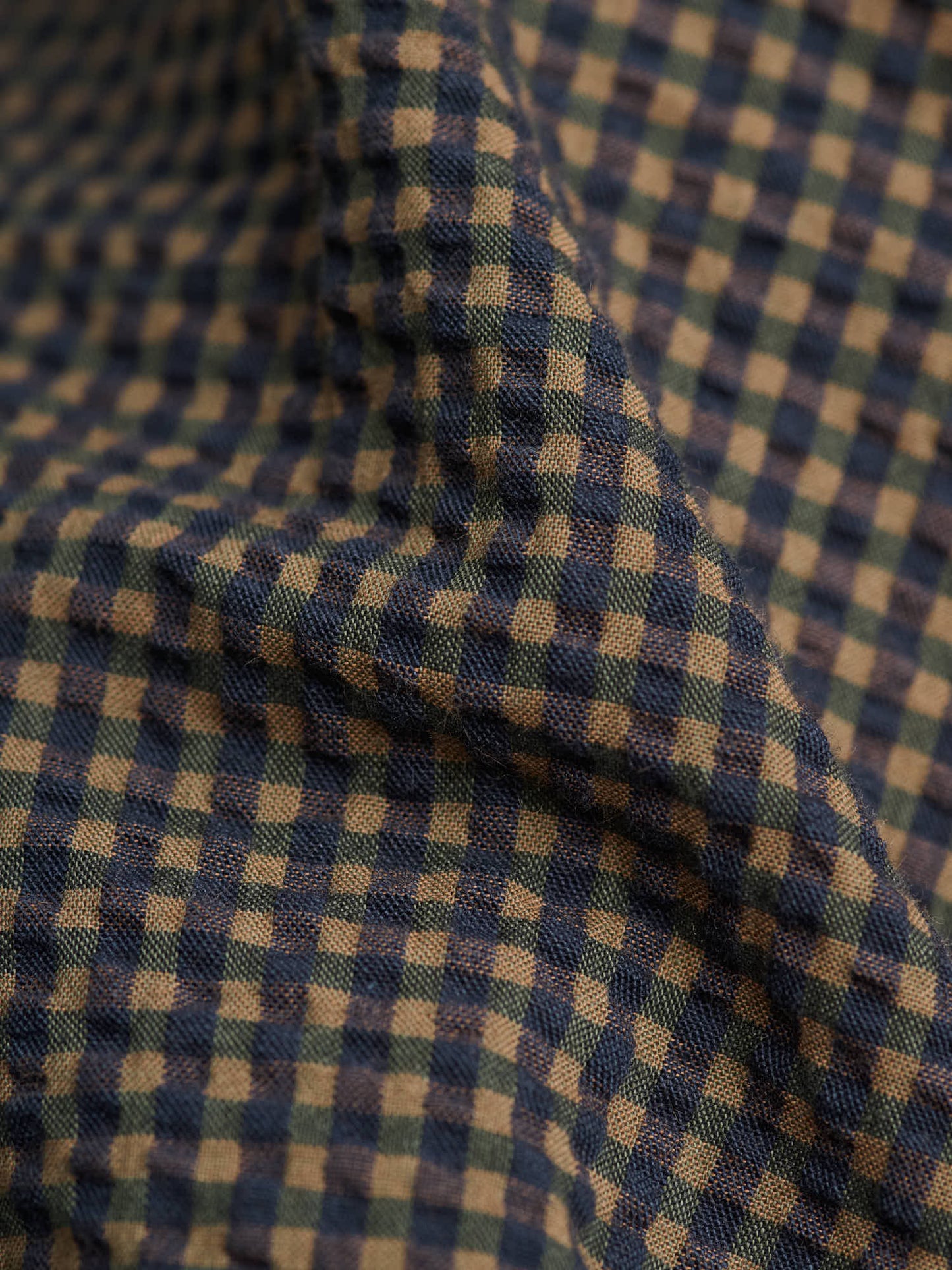 PJ Trouser, Seersucker Check, Navy/Khaki/Green