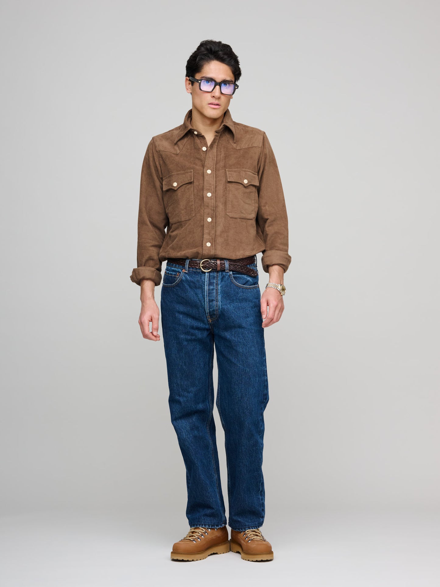 Moleskin Western Shirt, Brown