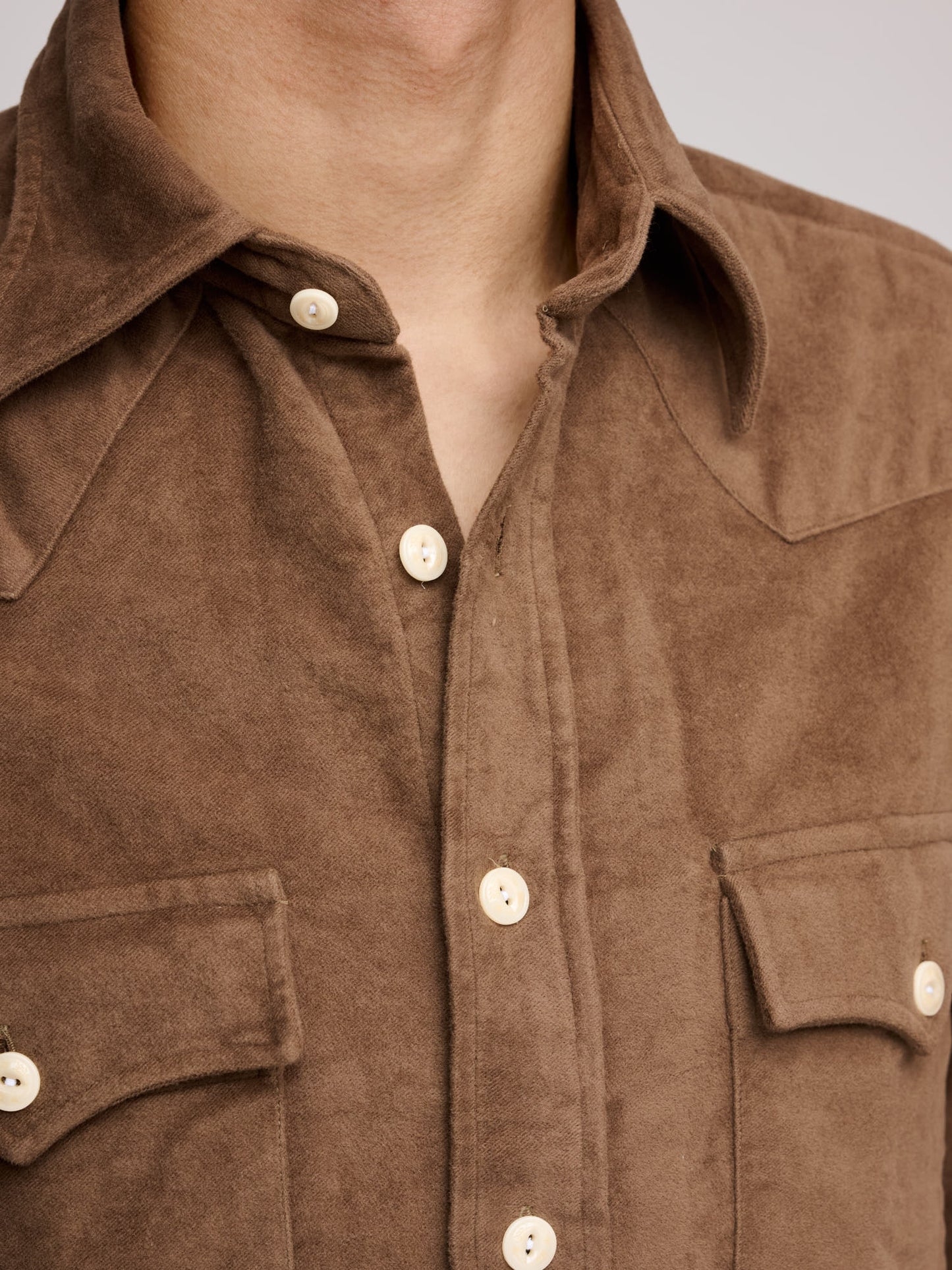 Moleskin Western Shirt, Brown