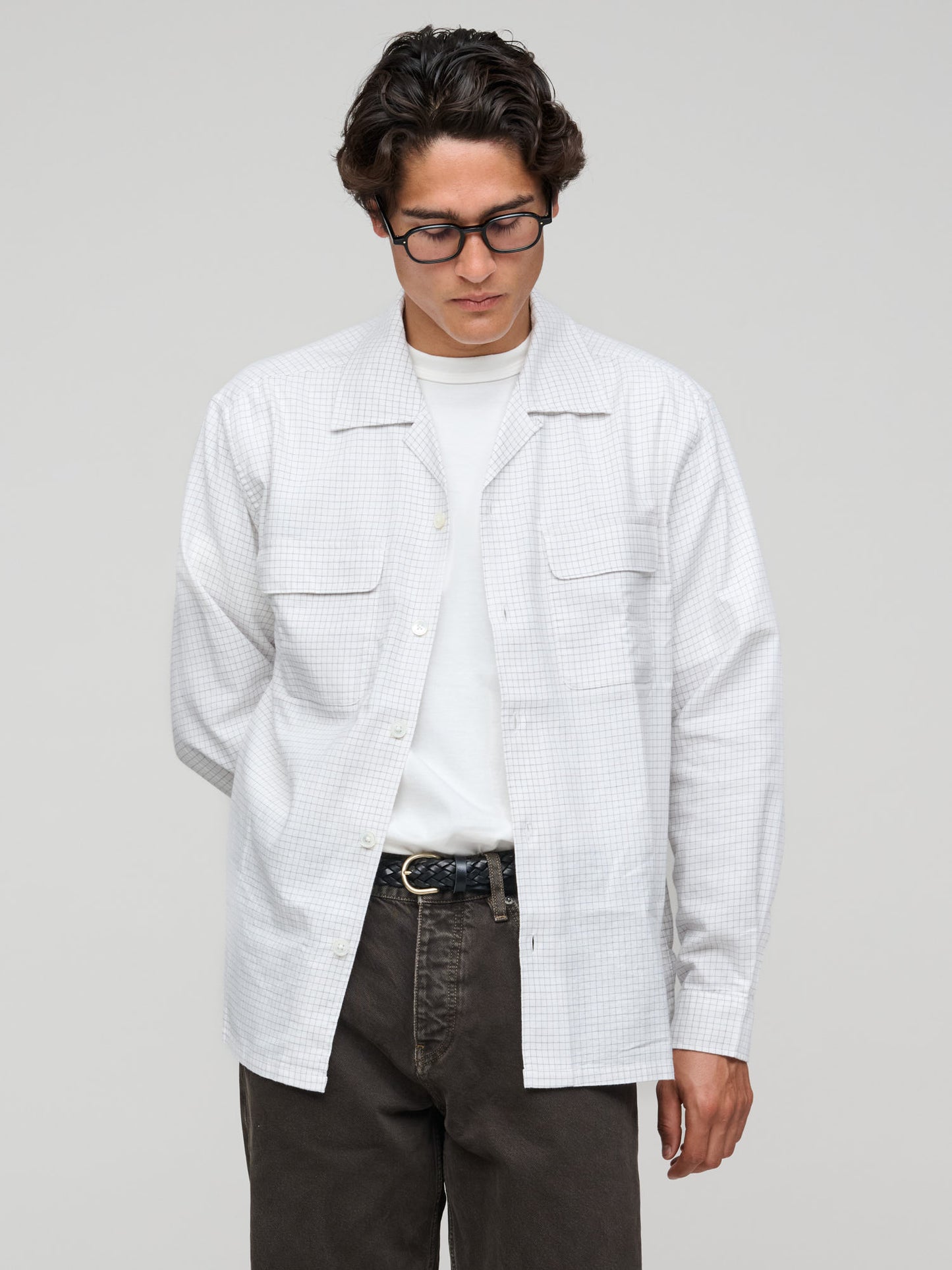 Pocket Shirt, White Check