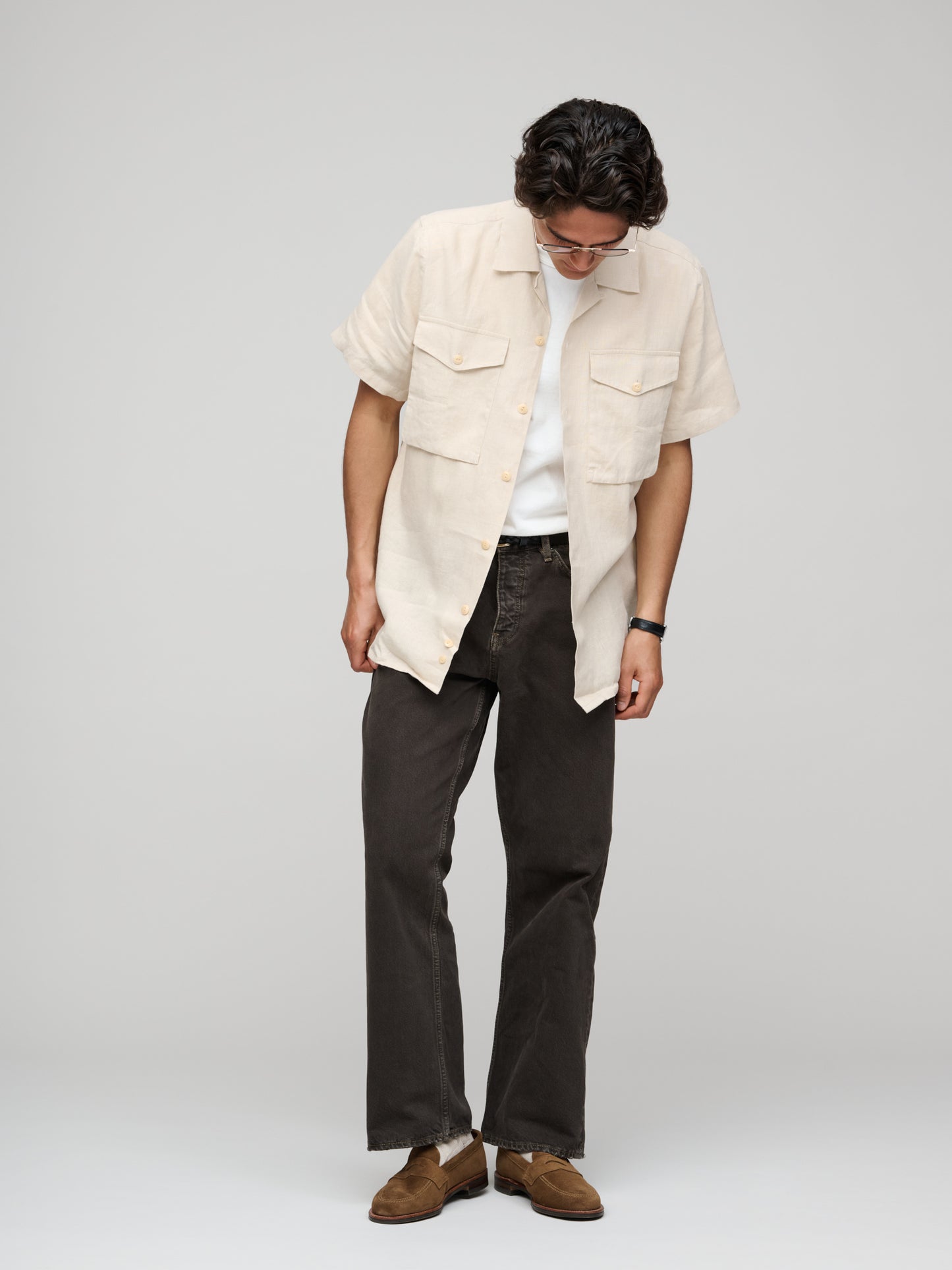 Military SS Linen Shirt, Ecru