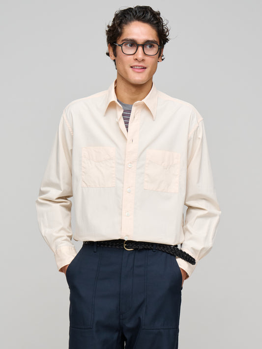 Utility Poplin Shirt, Sweet Peach
