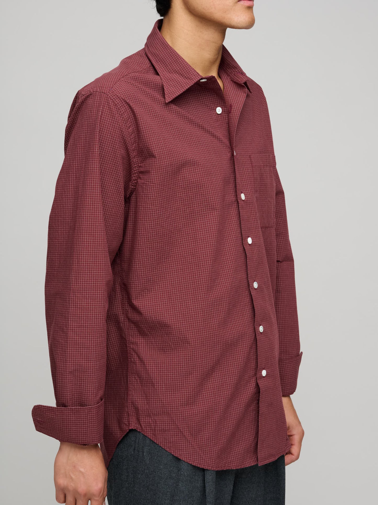 Duty Shirt Fine Grid Check, Warm Red