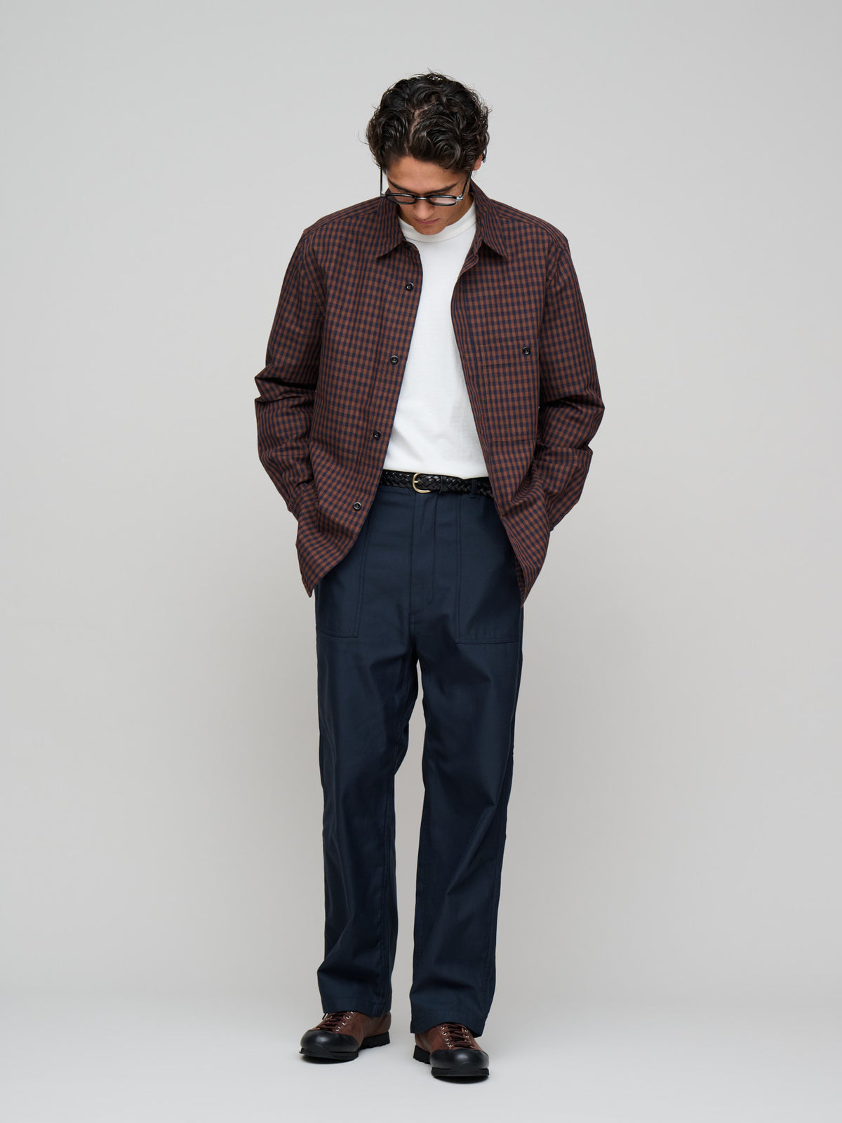 Overall Shirt Irreegular Gingham, Chestnut & Ink