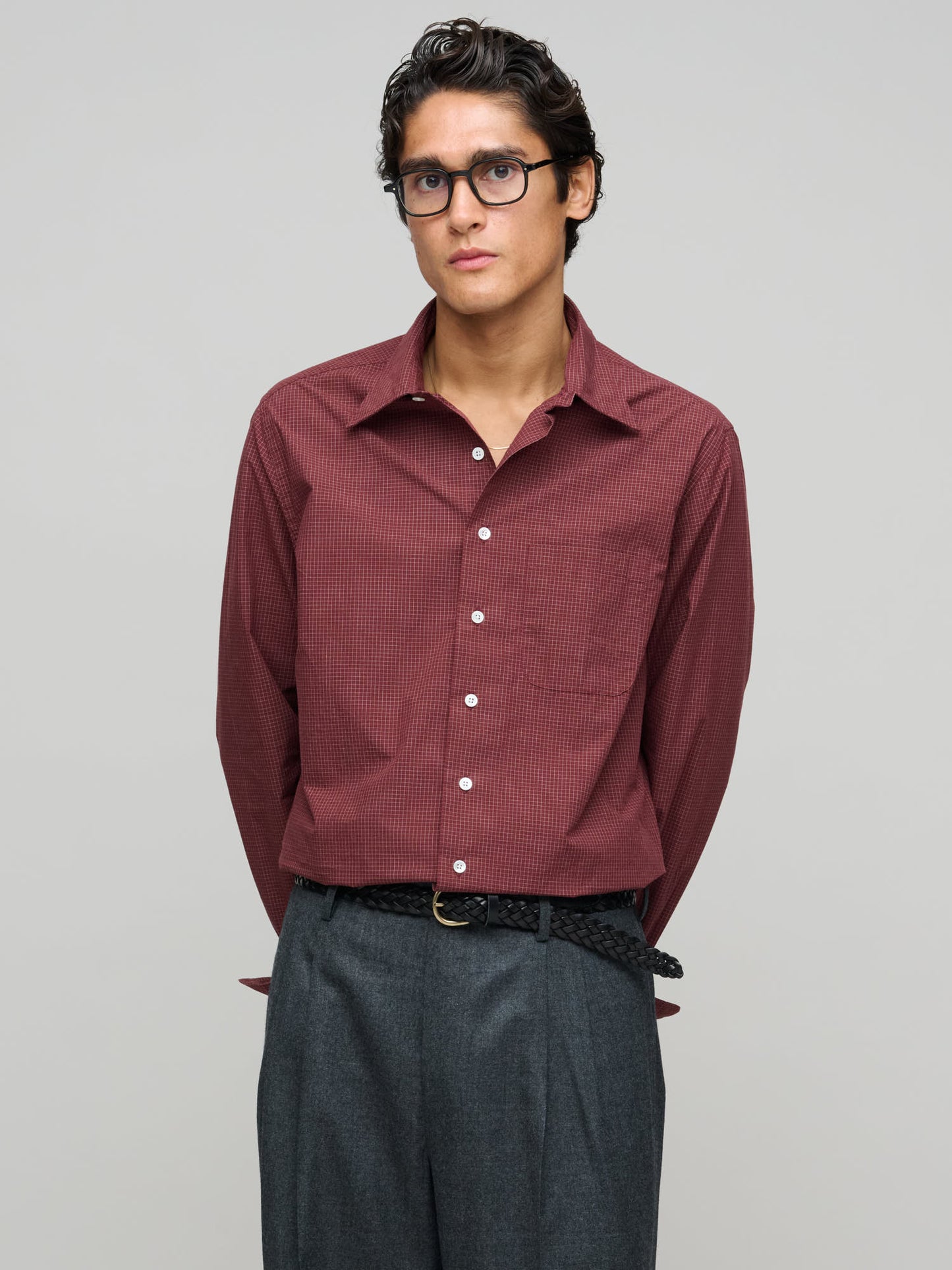 Duty Shirt Fine Grid Check, Warm Red