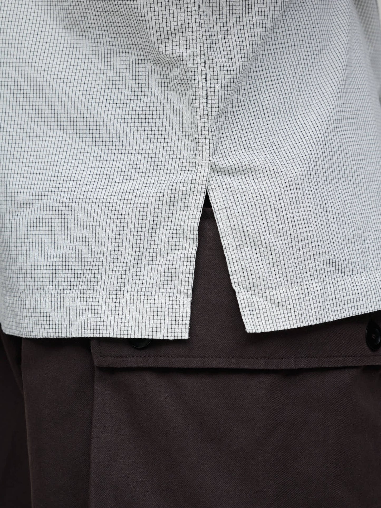 Nanamica, Regular Collar S/S Shirt, Natural Tiny Check