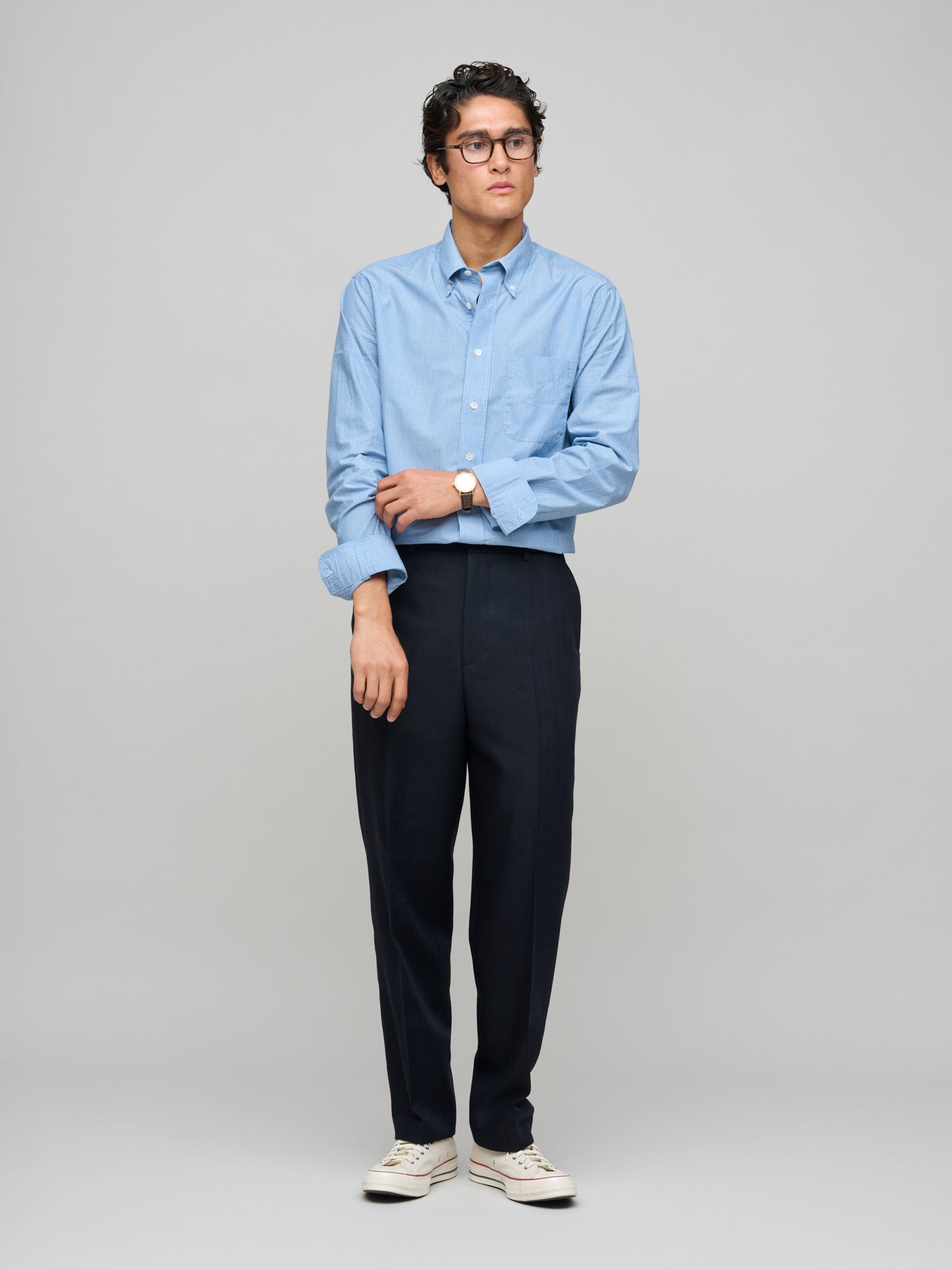 American BD Shirt Japanese Mini Stripe, Blue