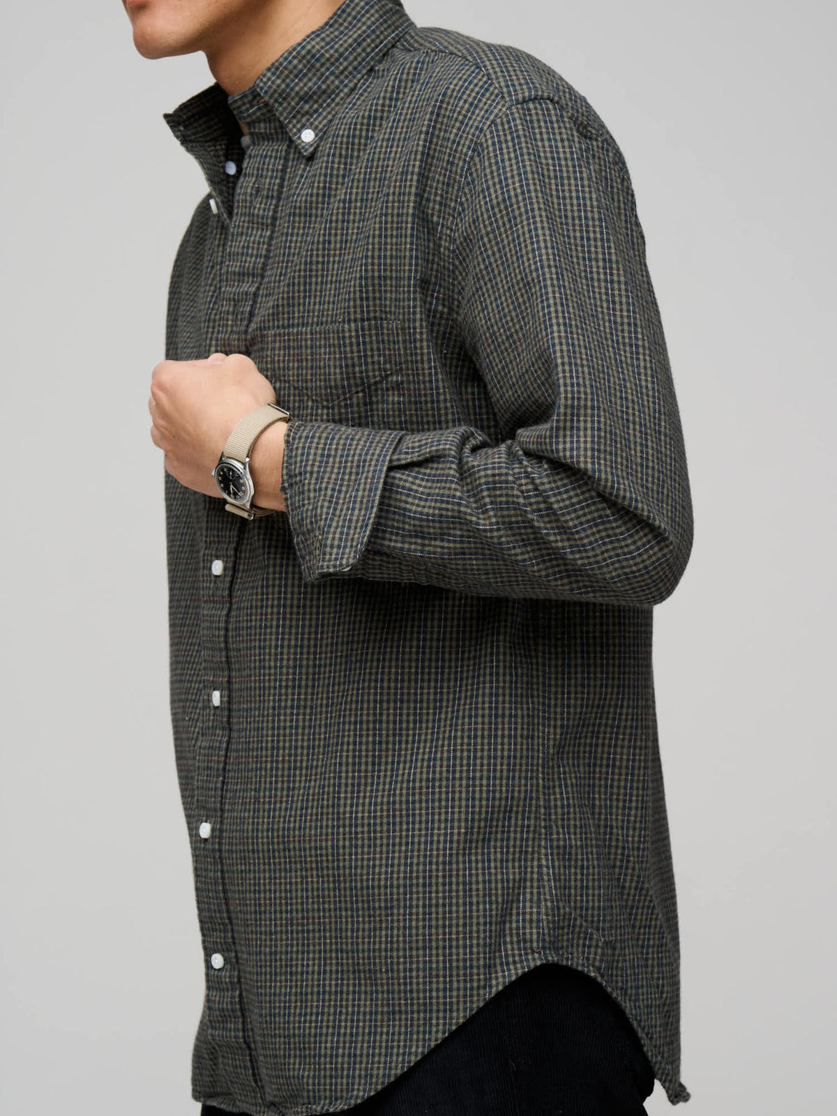 Mini Checked Flannel Shirt, Forest