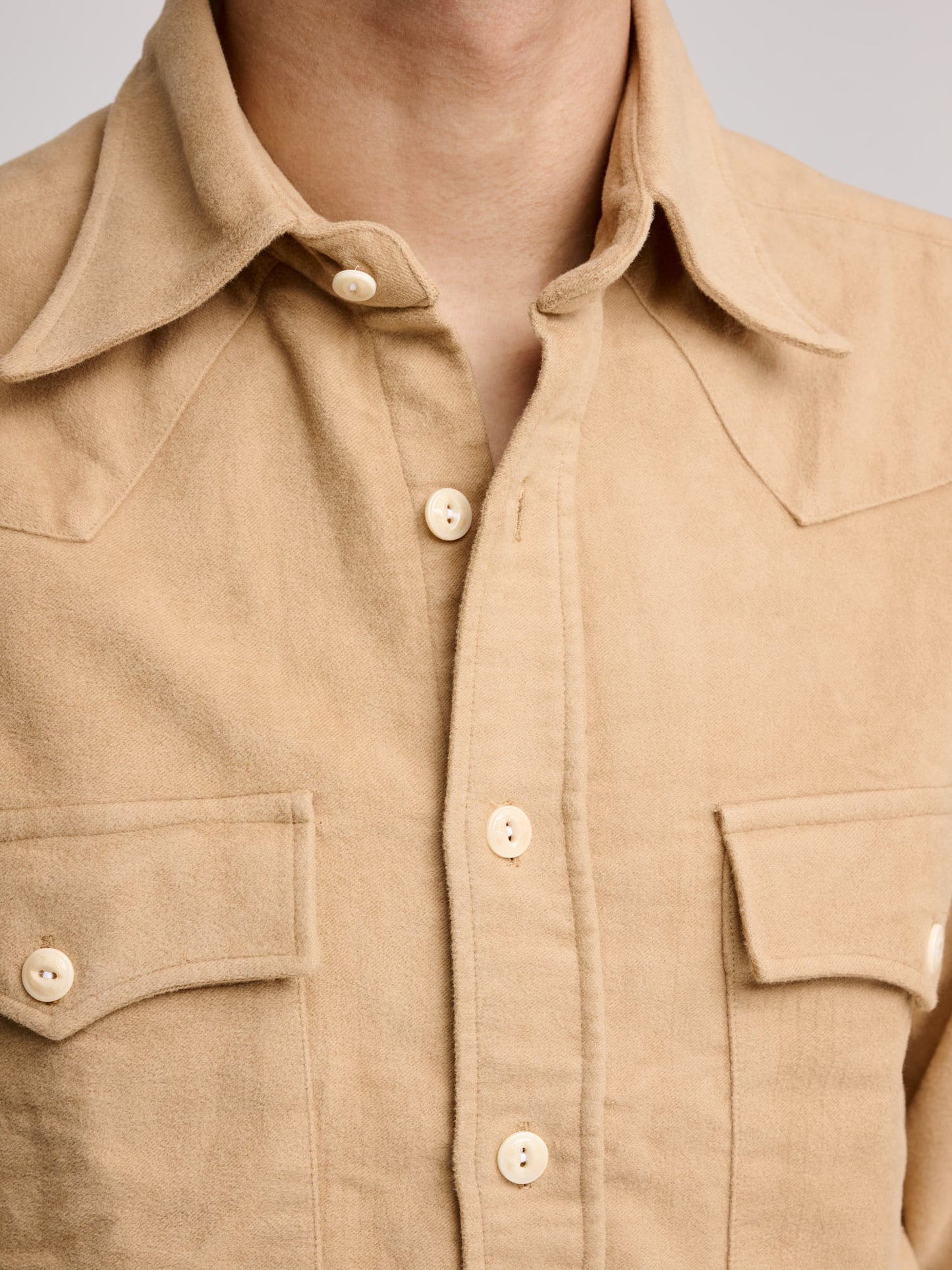 Moleskin Western Shirt, Camel