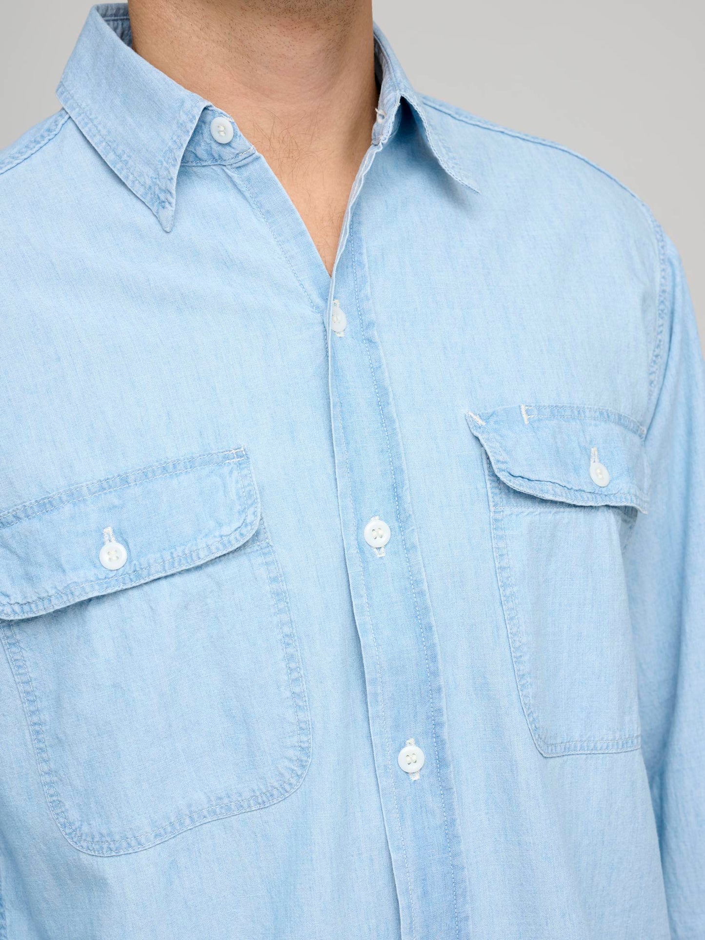 Chambray Work Shirt, Vintage Bleached