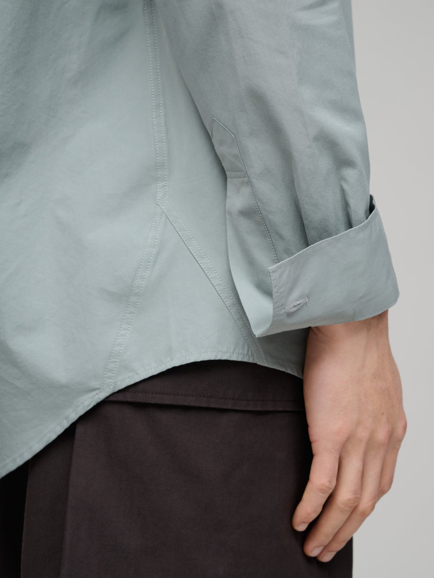 Basic Shirt Compact Cotton Poplin, Fog