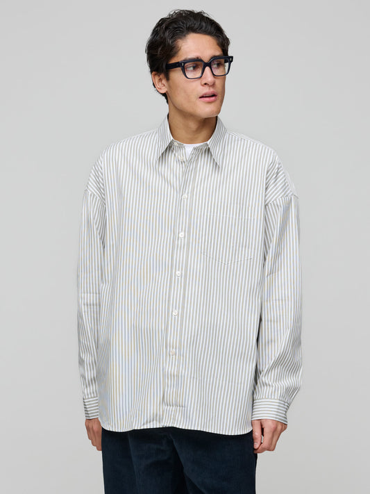 Stable Shirt, Off White & Khaki Stripe