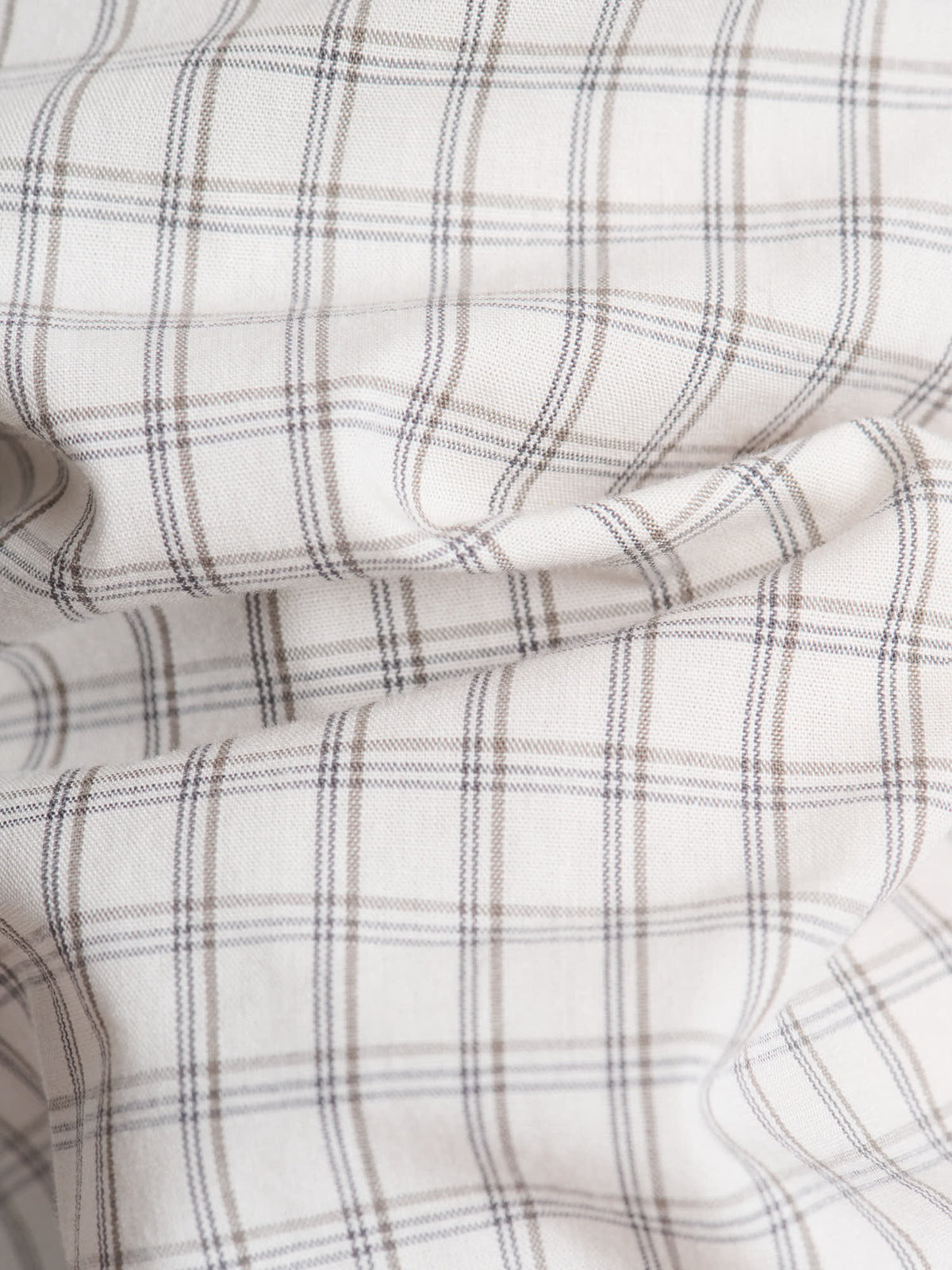American BD Fine Windowpane Check, Ecru/Taupe
