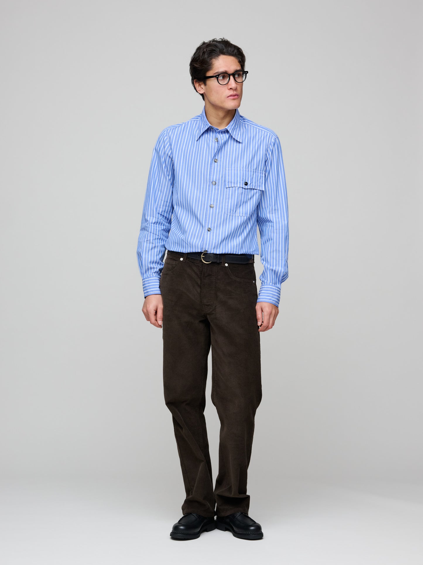 Officer’s Striped Shirt, Blue/White