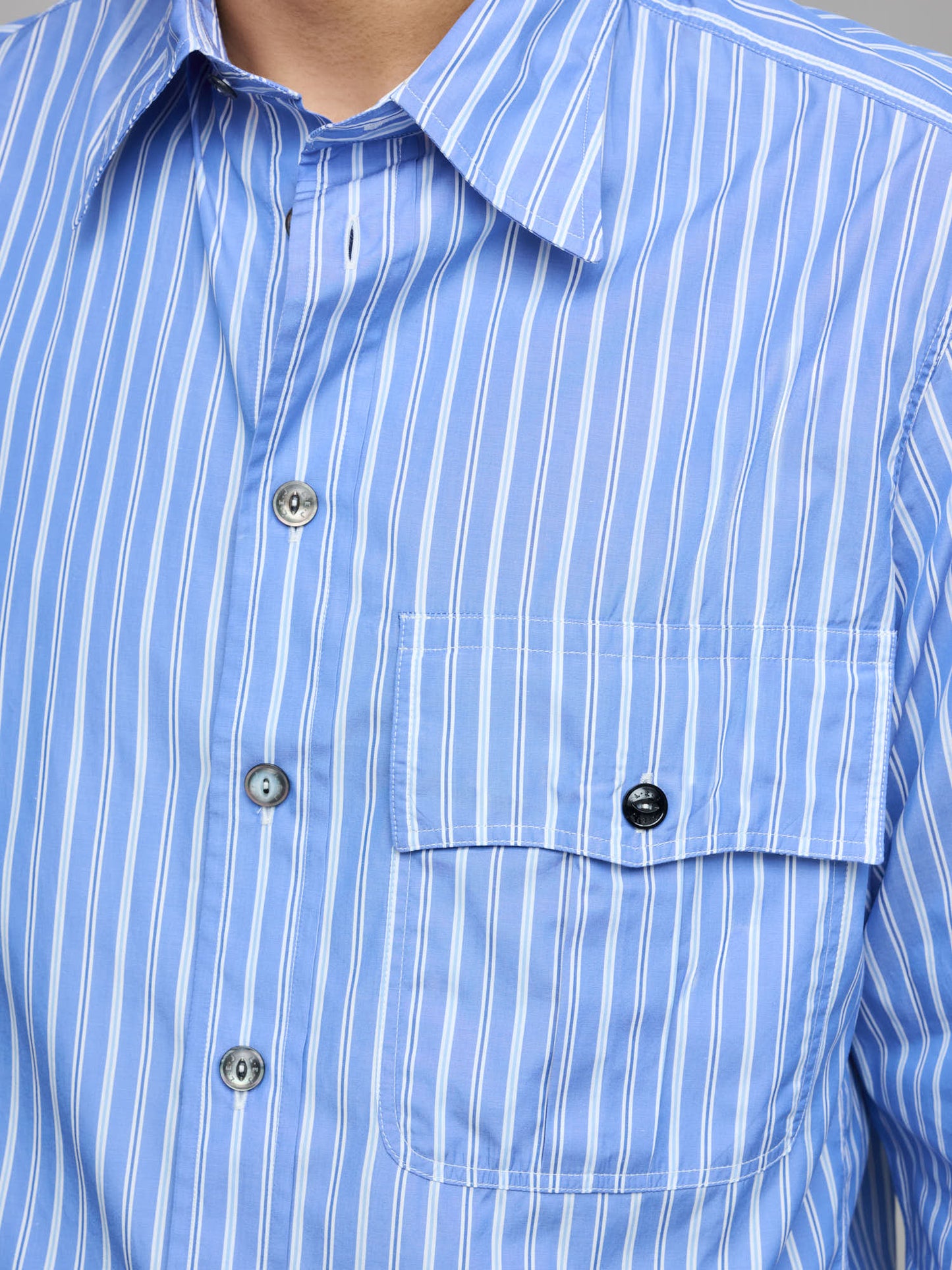 Officer’s Striped Shirt, Blue/White