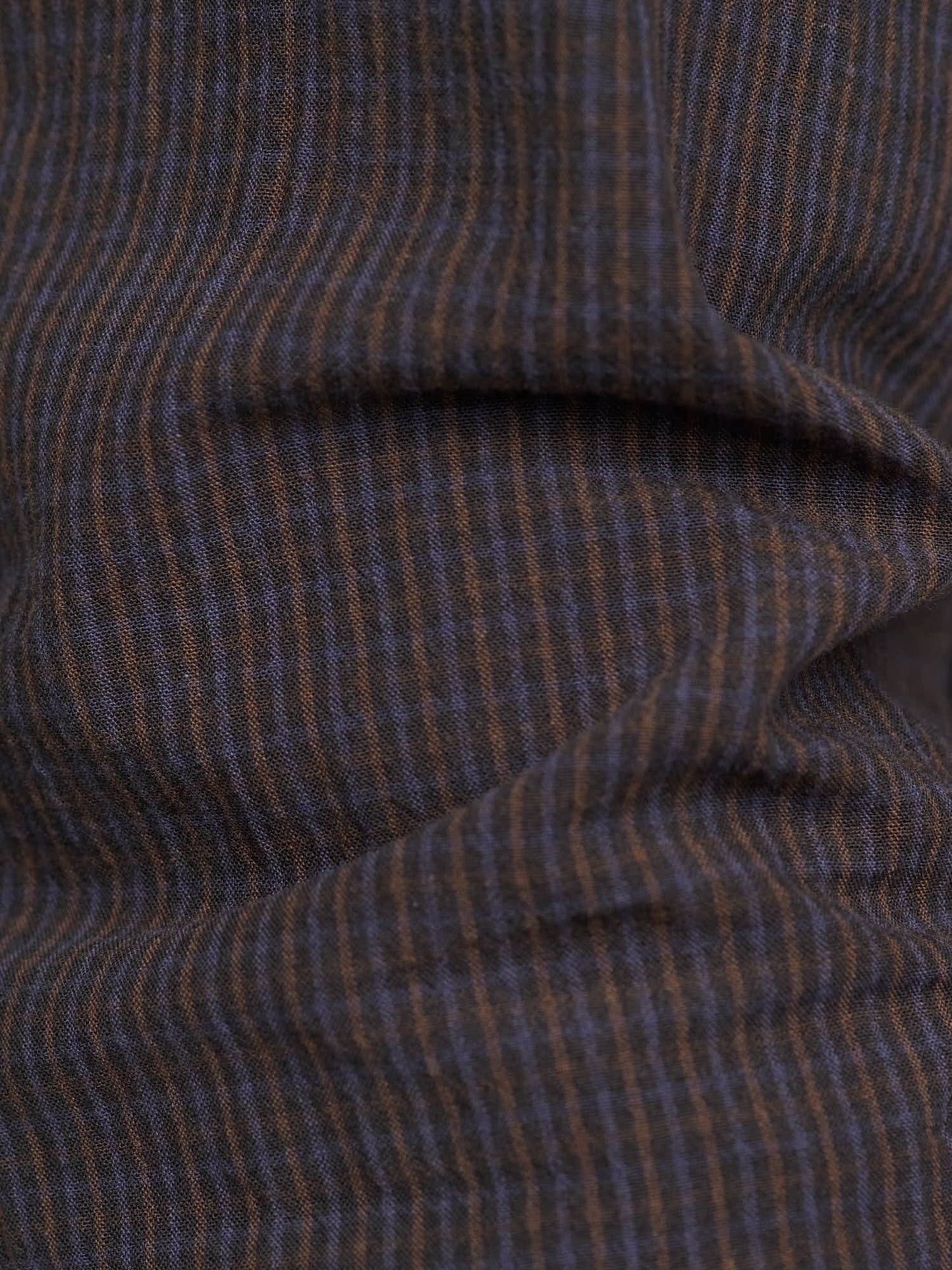 Soft Spread Collar Fine Graph Check, Dark Brown