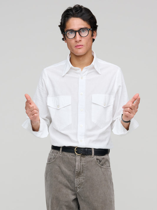 Long Point Work Shirt, Bleached White