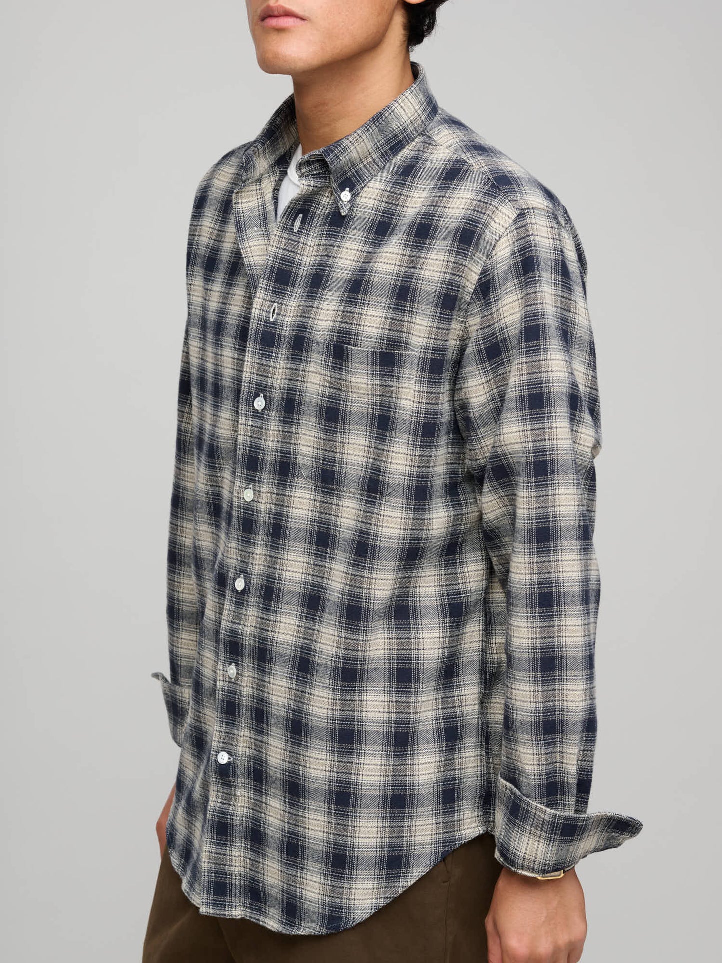 American BD Shirt Vintage Glen Check, Navy