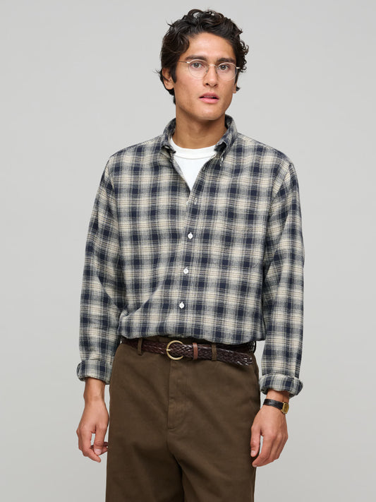 American BD Shirt Vintage Glen Check, Navy