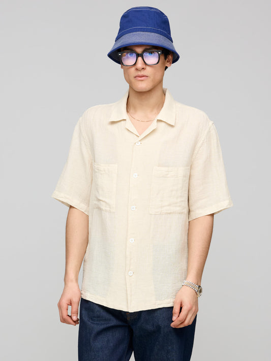 Solana S/S Cuban Collar Shirt, Cream