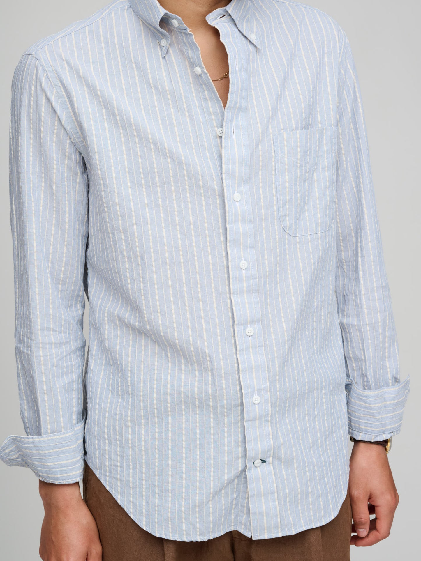Japanese Dobby Stripe Shirt, Blue