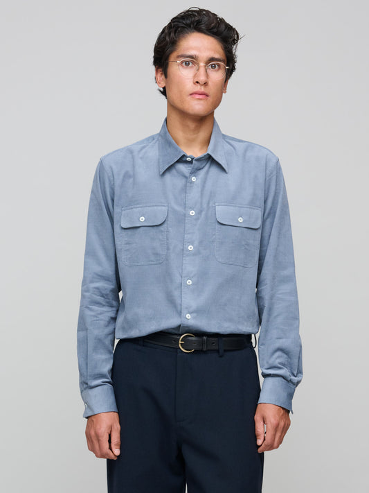 Artist Shirt Needlecord, Storm Blue