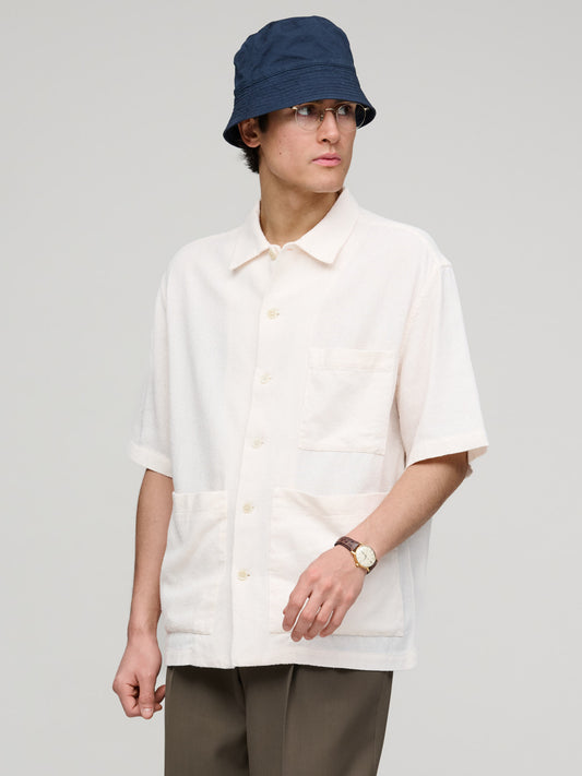 Donde Hopsack Shirt, Ecru